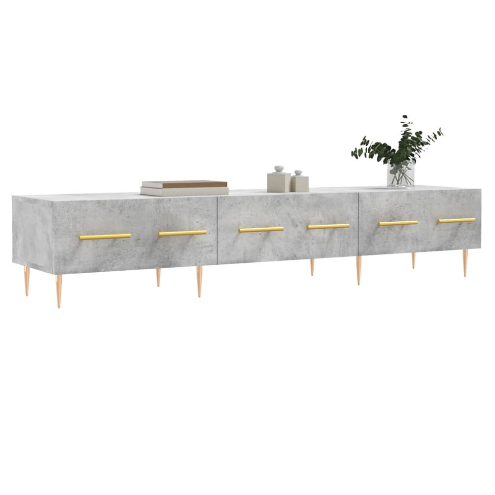 vidaXL 3 Drawer Concrete Grey TV Cabinet Image 3