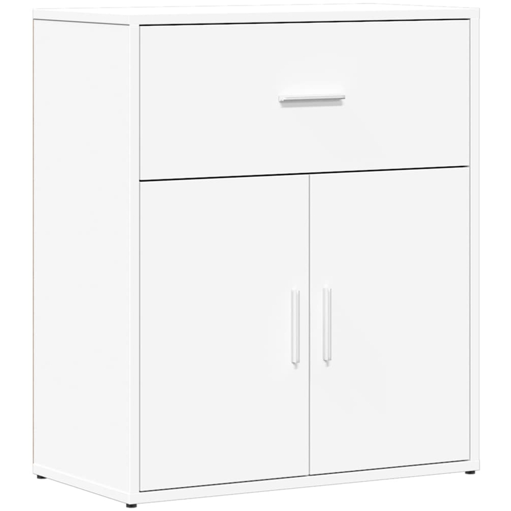 vidaXL 2 Door Single Drawer White Sideboard Image 2
