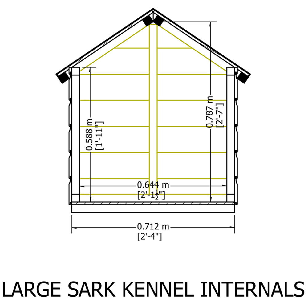 Shire 3.7 x 2.3ft Shiplap Sark Apex Dog Kennel Image 5