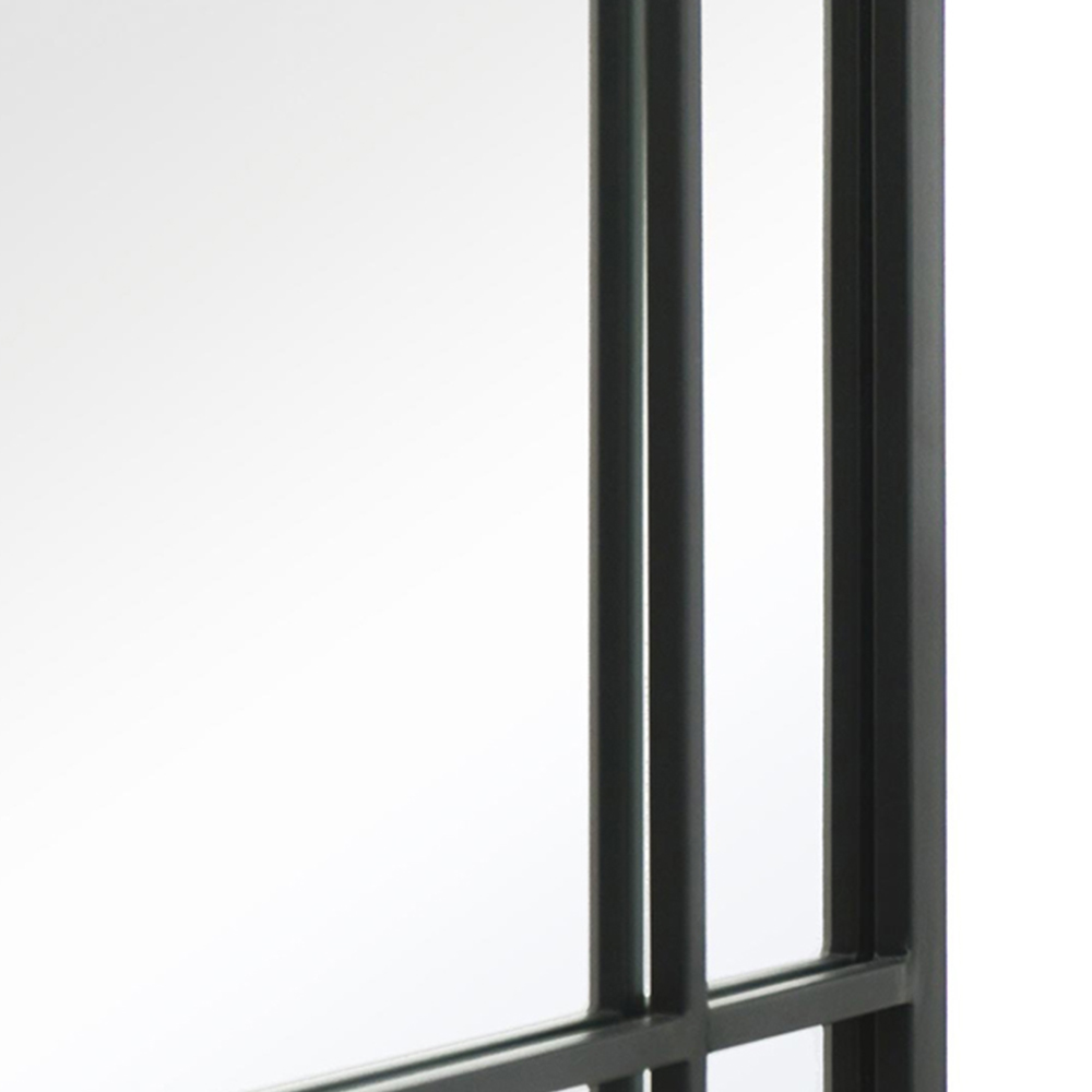 MirrorOutlet The Tabula Black Metal Window Outdoor Garden Wall Mirror 180 x 90cm Image 5