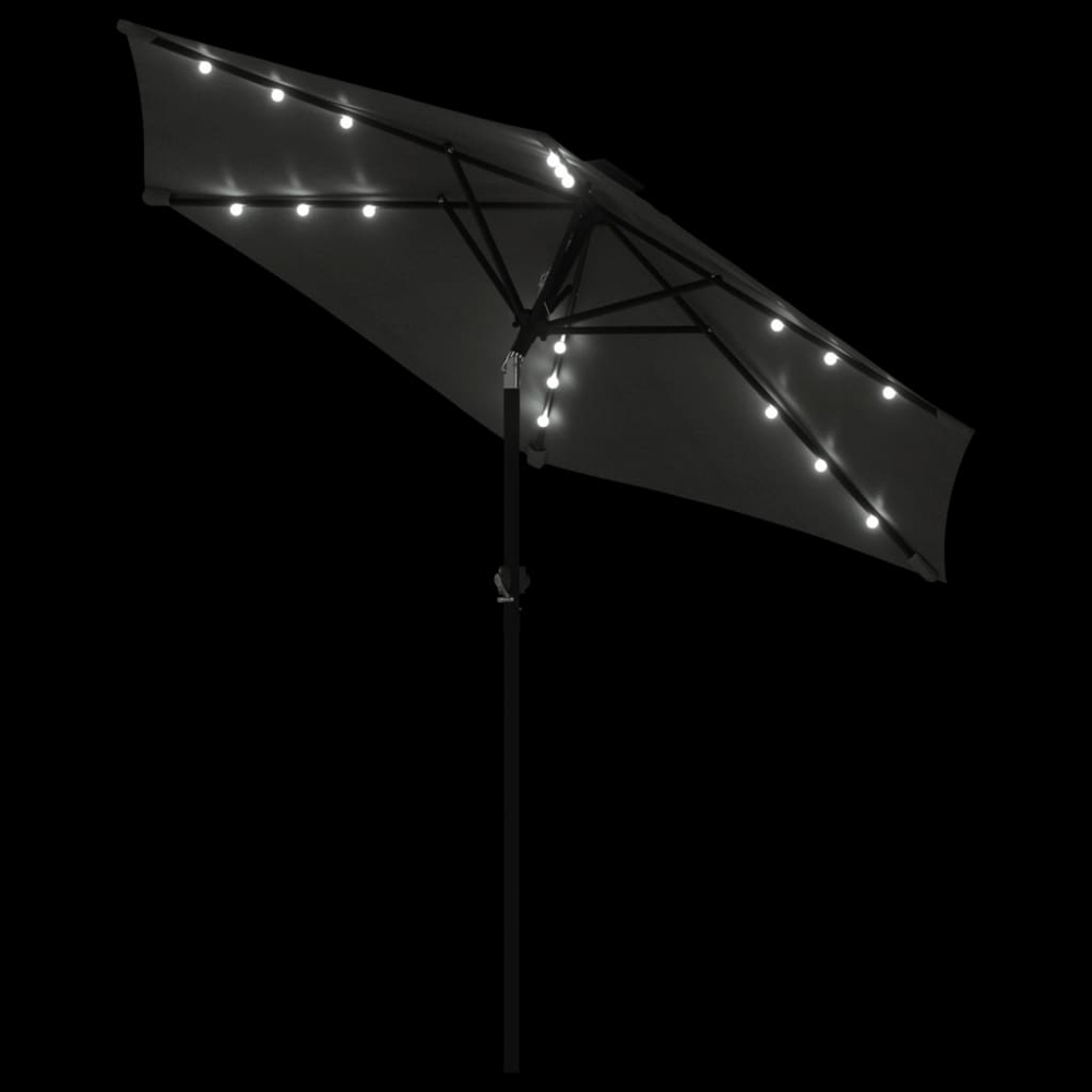 vidaXL Anthracite LED Light Garden Parasol with Steel Pole 2.25m Image 8