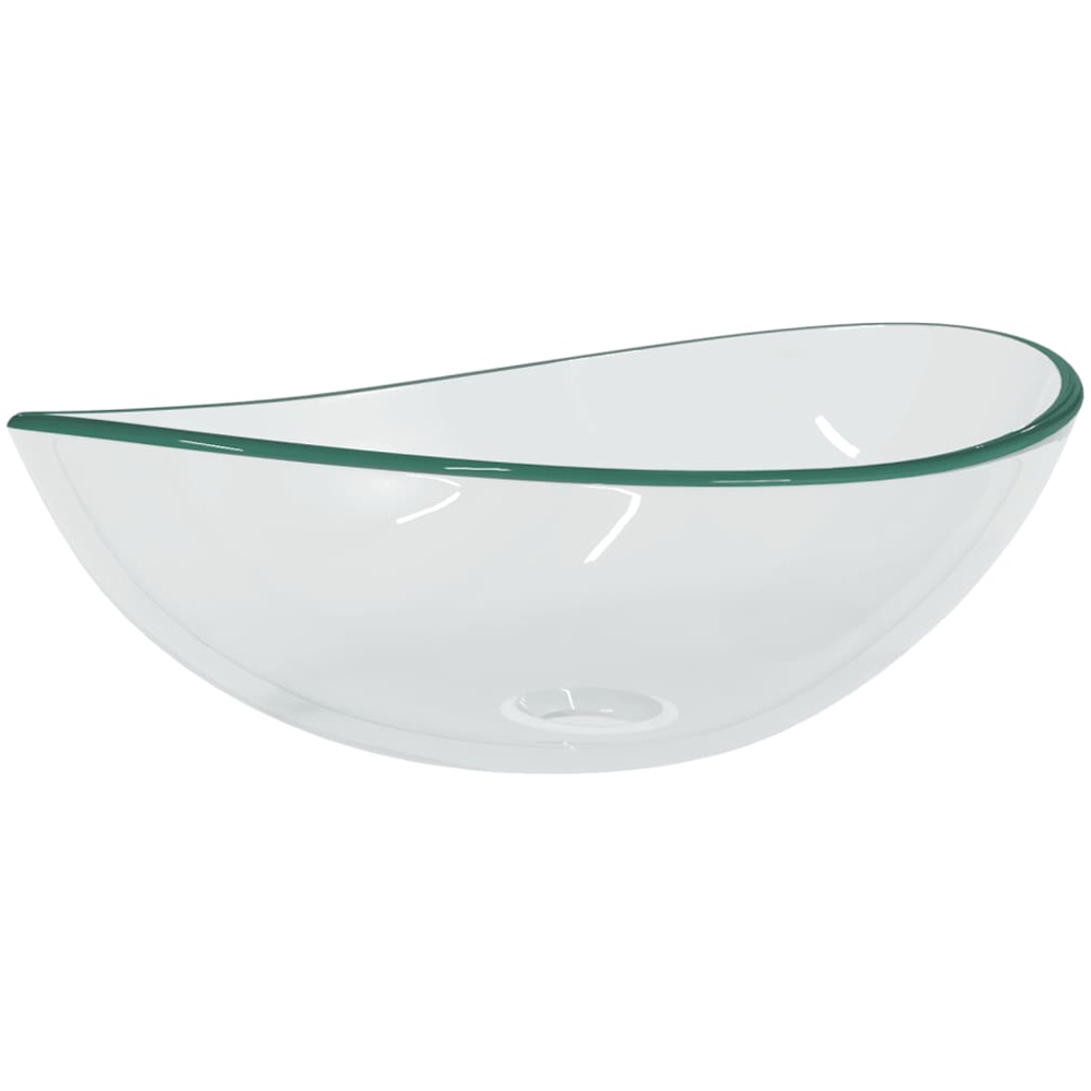 vidaXL Transparent Tempered Glass Wash Basin 155 x 545 x 350mm Image 1