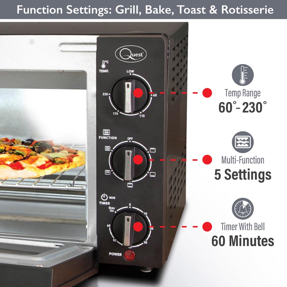 Quest Black 20L Rotisserie Oven 1500W Image 6