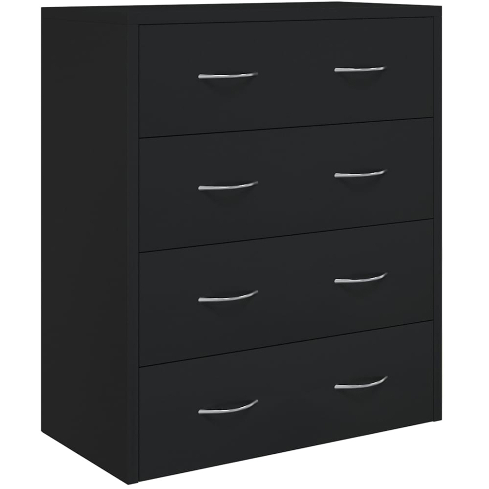 vidaXL 4 Drawer Black Wooden Sideboard Image 3