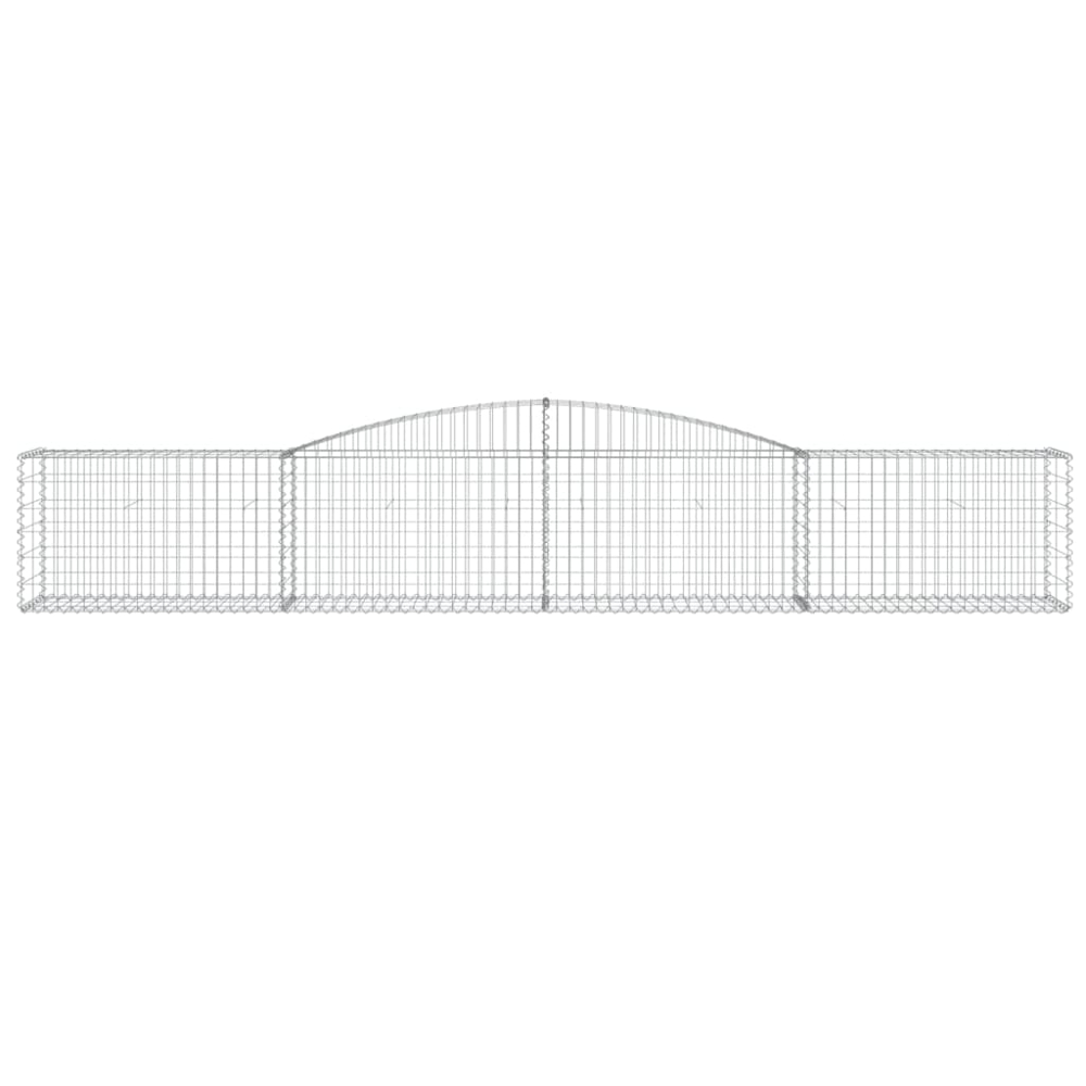 vidaXL Silver Galvanised Iron Arched Gabion Basket 400 x 50 x 60/80cm 4 Pack Image 4