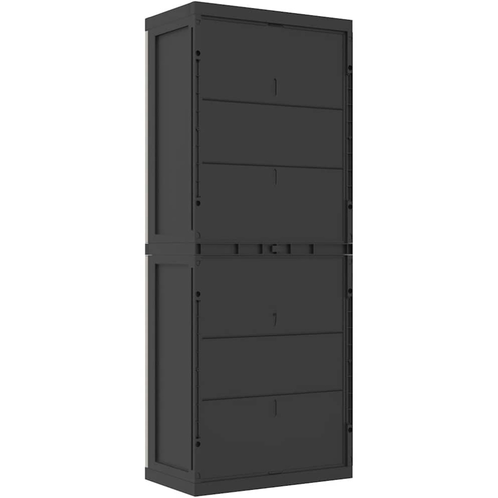 vidaXL Grey and Black Outdoor Storage Cabinet Image 5