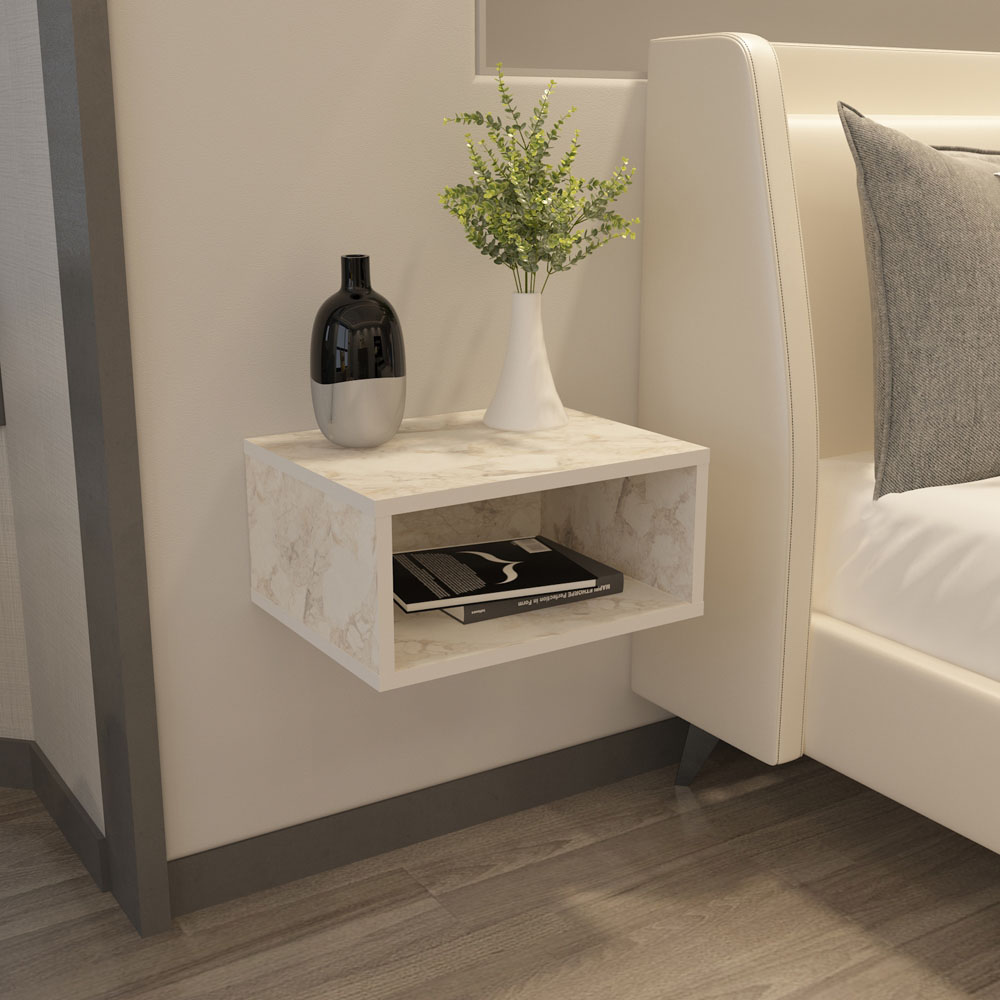 Decorotika Dora Single Shelf Ephesus Floating Bedside Table Image 5