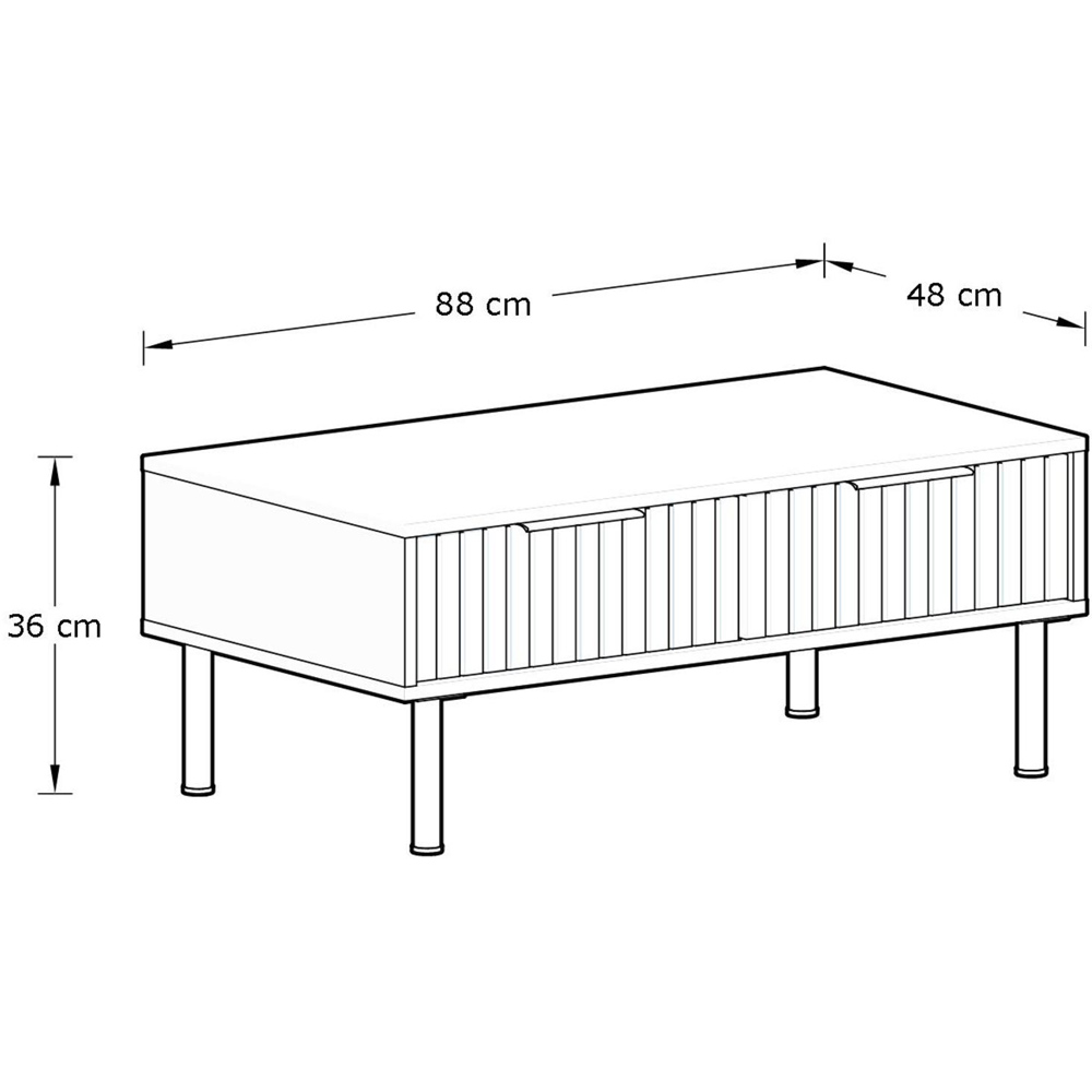 GFW Nervata 2 Drawer Black Coffee Table Image 7