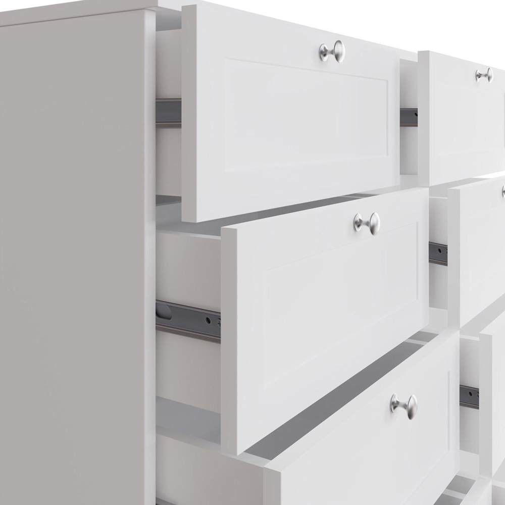 FWStyle Artus 8 Drawer White Panelled Chest of Drawers Image 5
