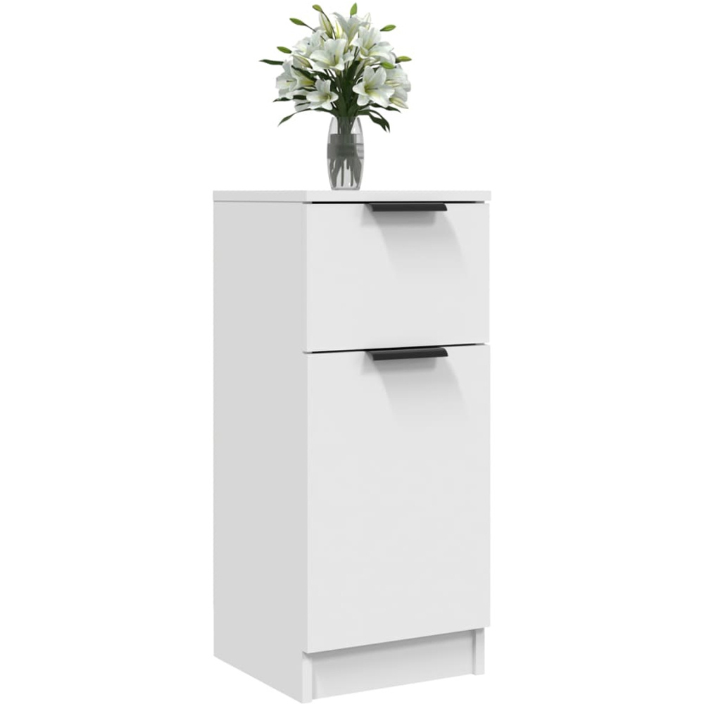 vidaXL Single Door Single Drawer White Sideboard Image 4