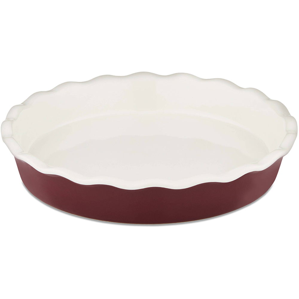 Barbary and Oak 27cm Bordeaux Red Ceramic Pie Dish Image 1