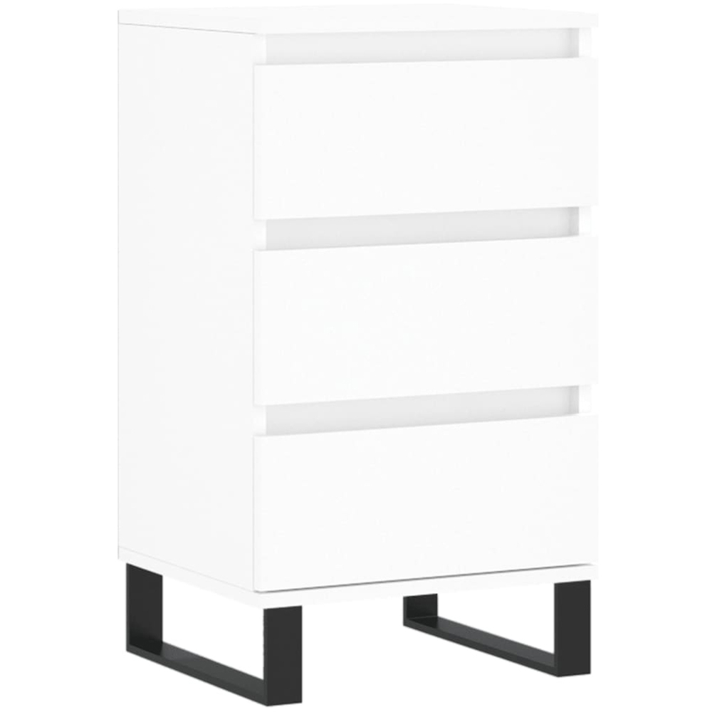 vidaXL 3 Drawer White Sideboard Image 2