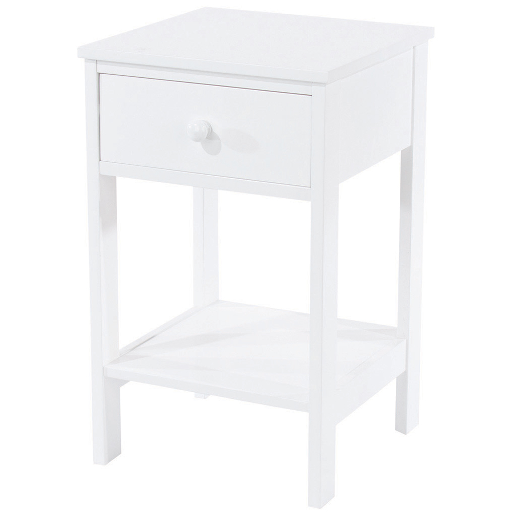 Shaker Single Drawer White Petite Bedside Storage Cabinet Image 2