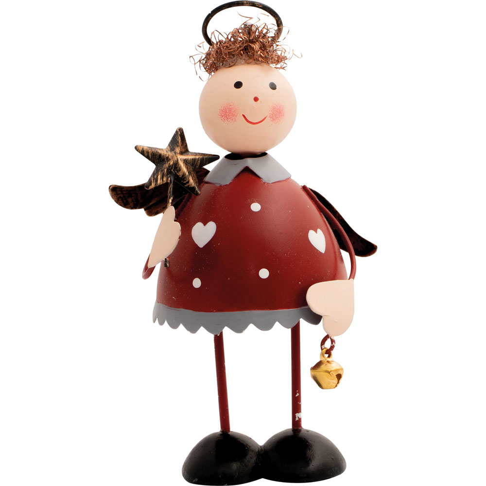 St Helens Red Metal Angel Ornament 14.5cm Image 1