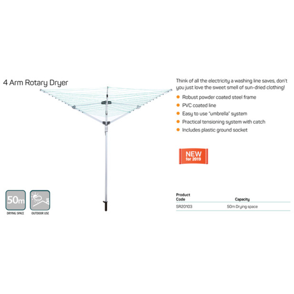 OurHouse Rotary Airer 50m Image 8