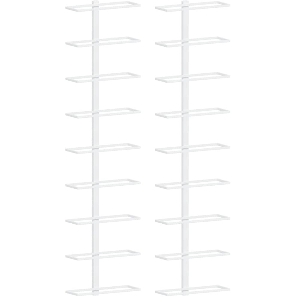 vidaXL 9 Bottle White Wall Mounted Wine Rack Set of 2 Image 3
