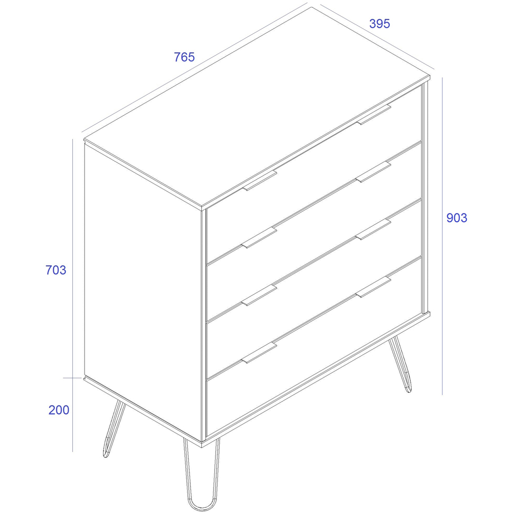 Core Products Augusta White 4 Drawer Chest of Drawers Image 8