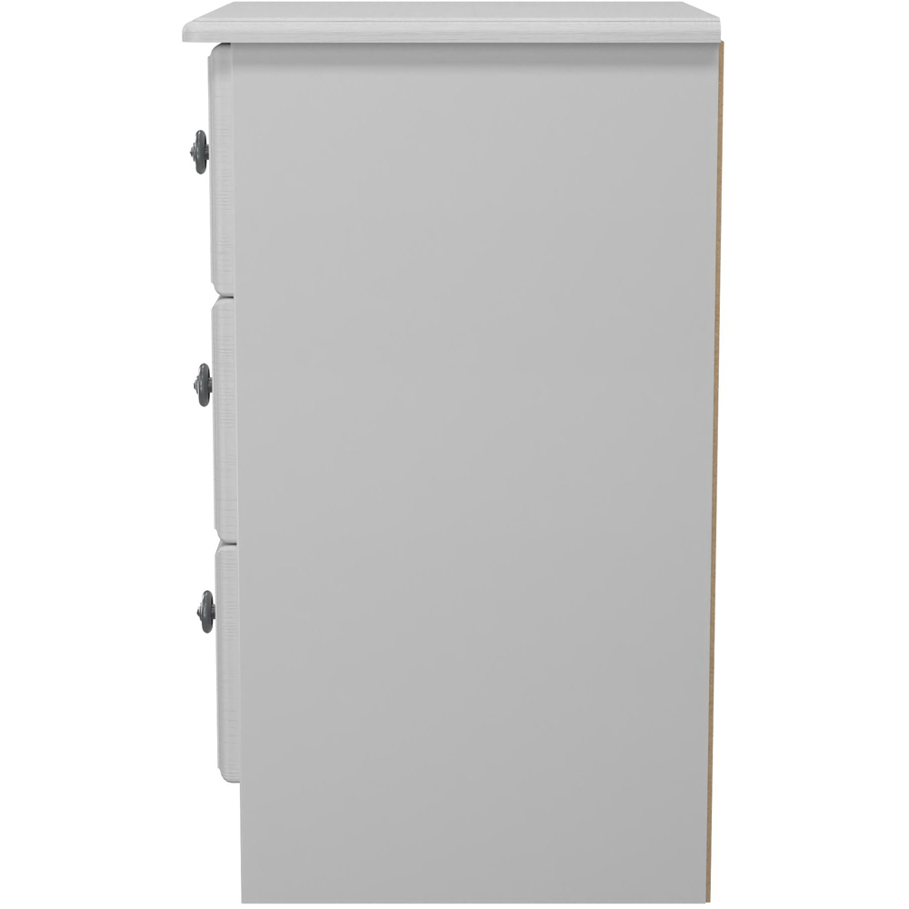 Crowndale Pembroke 3 Drawer Grey Ash Bedside Cabinet Ready Assembled Image 4
