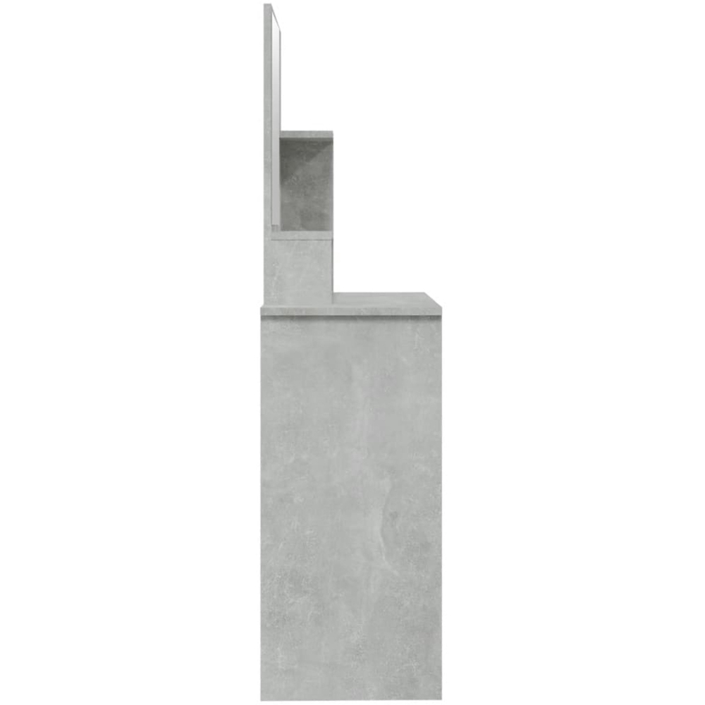 vidaXL Single Door Single Wide Drawer Concrete Grey Dressing Table with Mirror Image 7