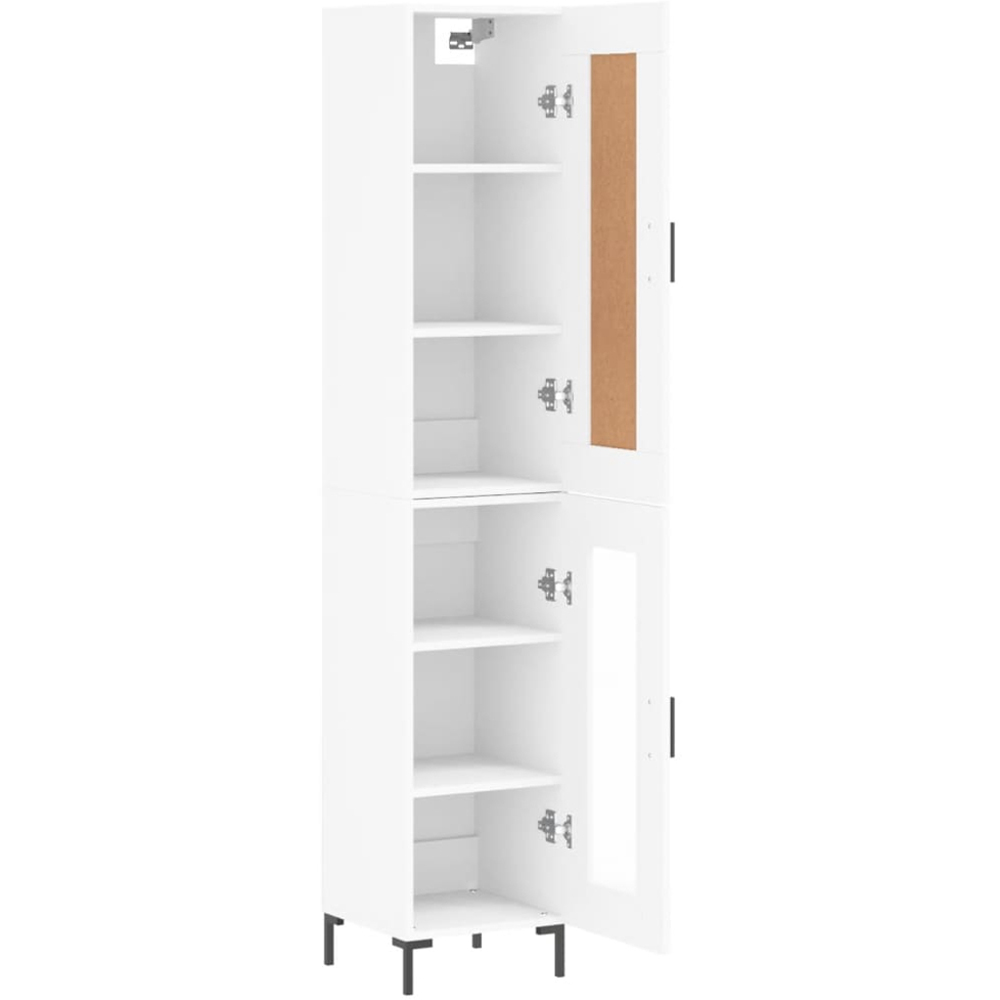 vidaXL 2 Door 3 Shelf White Highboard Image 4