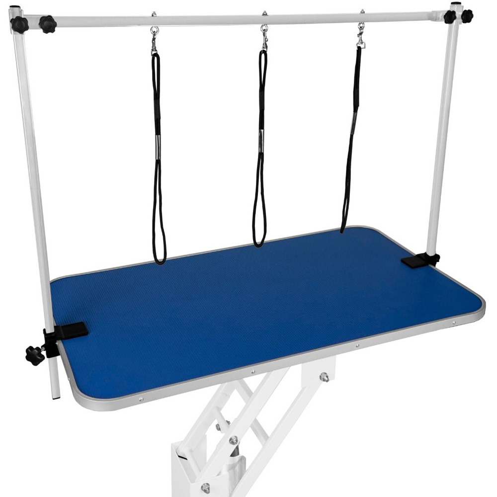 Petnamic Hydraulic White and Blue Top Dog Grooming Table Image 4