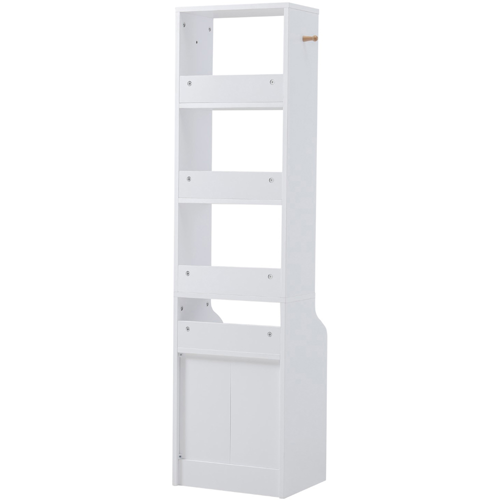 Living and Home 2 Drawer 4 Shelf White Tall Bedside Table Image 5