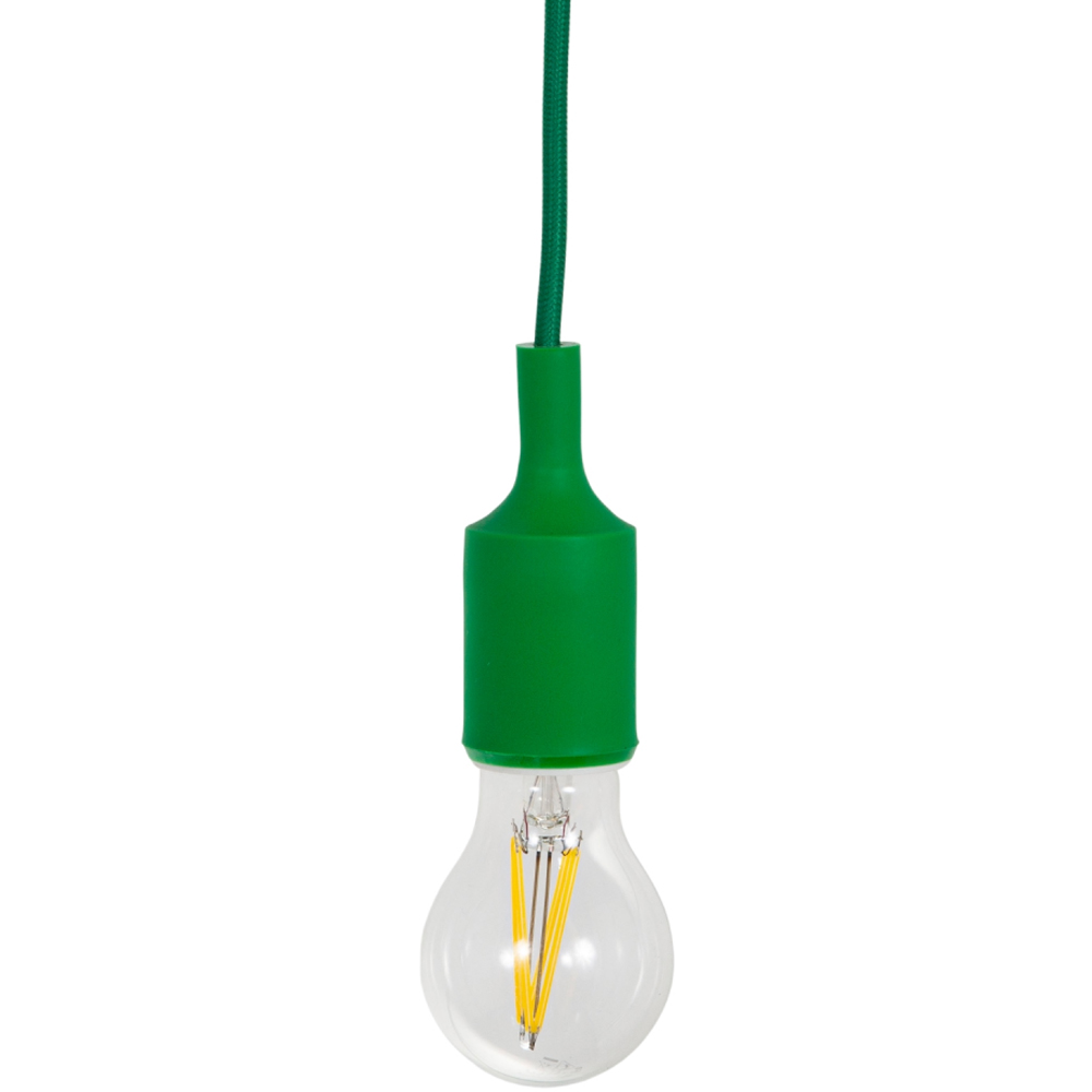 Happy Homewares Vintage Designer Green Silicone Pendant Light with Braided Fabric Cable Image 4