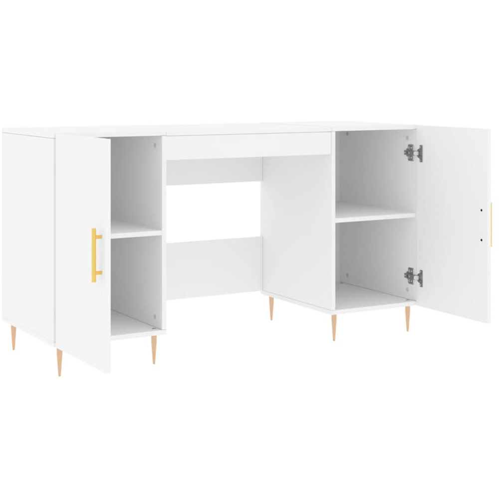 vidaXL 2 Door Computer Desk White Image 5