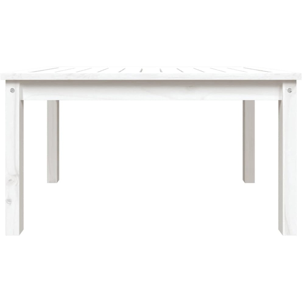 vidaXL White Solid Pine Wood Slatted Garden Table 82.5 x 50.5cm Image 3