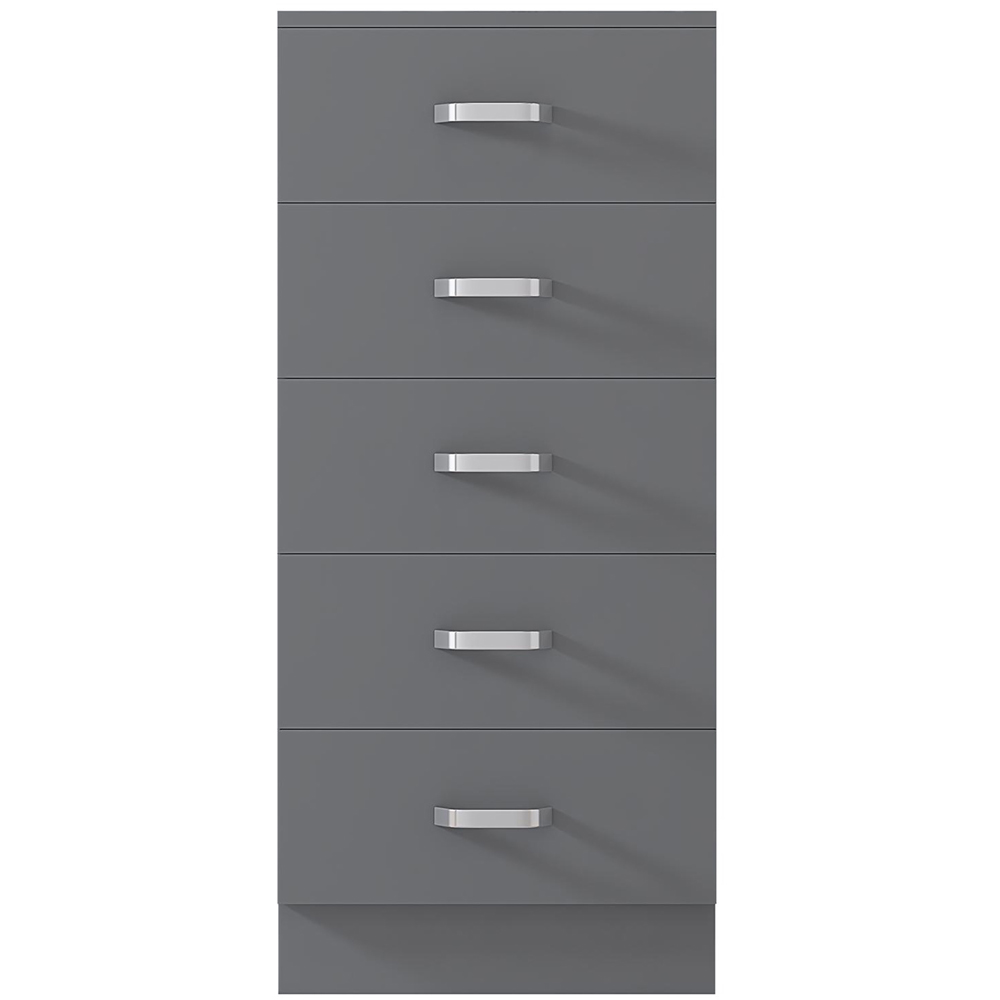 FWStyle Tunis Matt Grey 5 Drawer Slim Chest Image 3