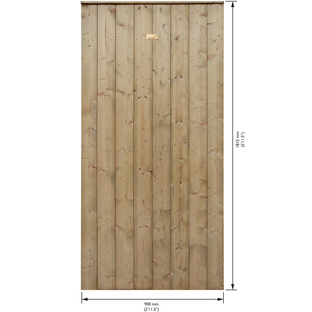 Rowlinson Tongue and Groove Square Top Wooden Gate Image 8