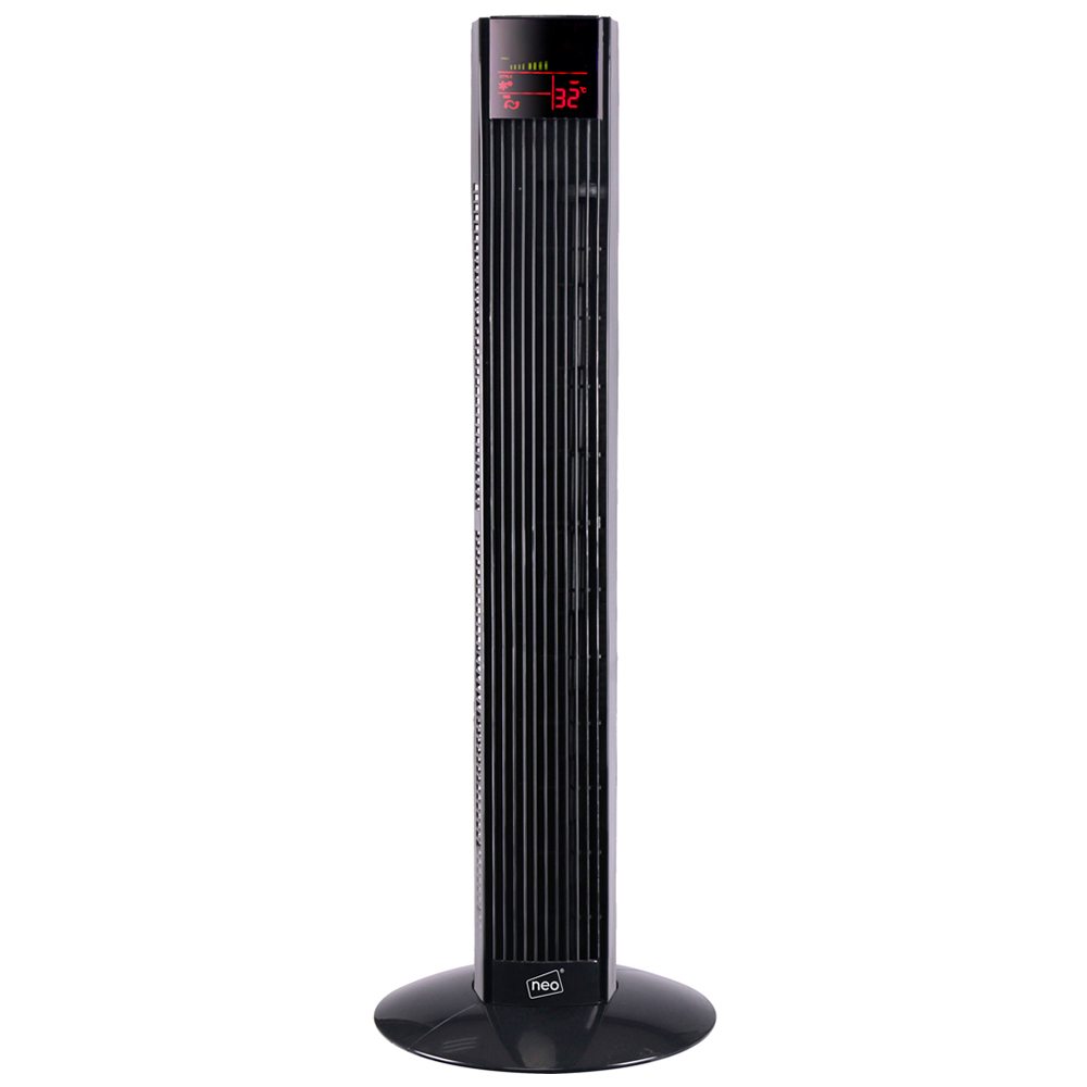 Neo Black Free Standing Tower Fan Remote Control 36 inch Image 1