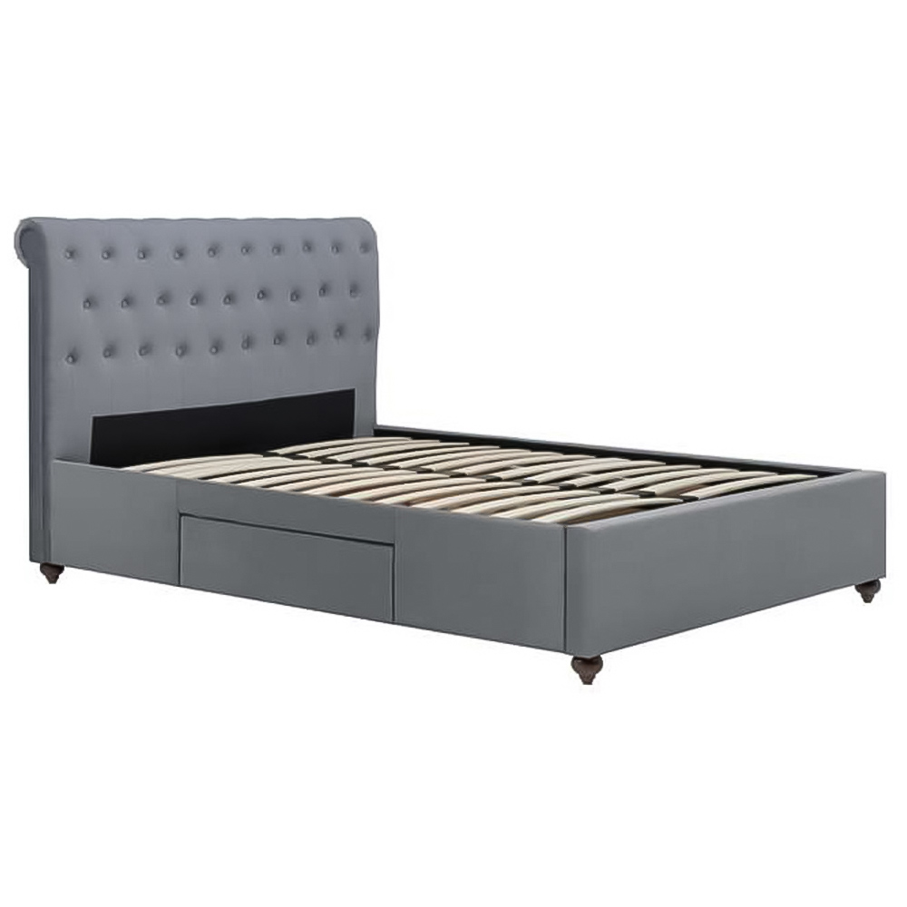 Marlow Double Grey Velvet Bed Frame Image 2