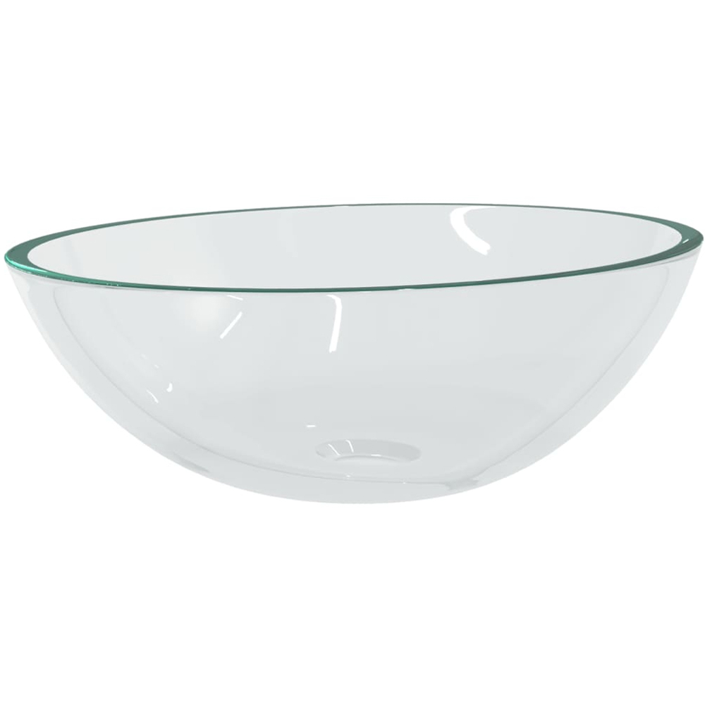 vidaXL Transparent Glass Wash Basin 140 x 500 x 370mm Image 1