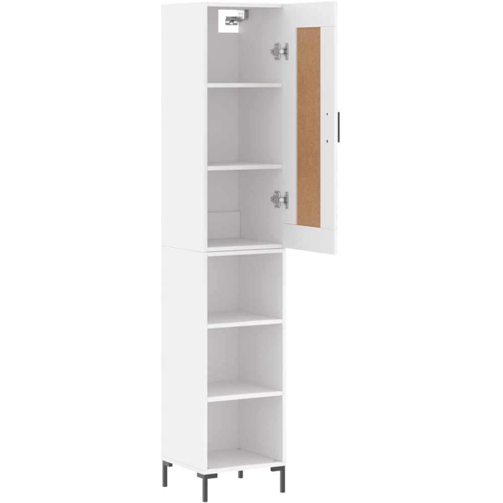 vidaXL Single Door 3 Open Shelf White Slim Highboard Image 4