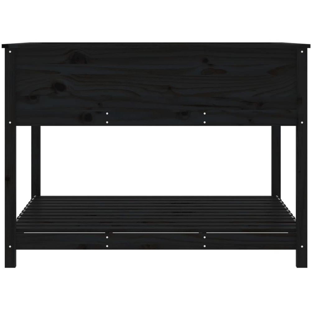 vidaXL Single Shelf Black Solid Pine Wood Garden Planter 111.5 x 111.5 x 81cm Image 5