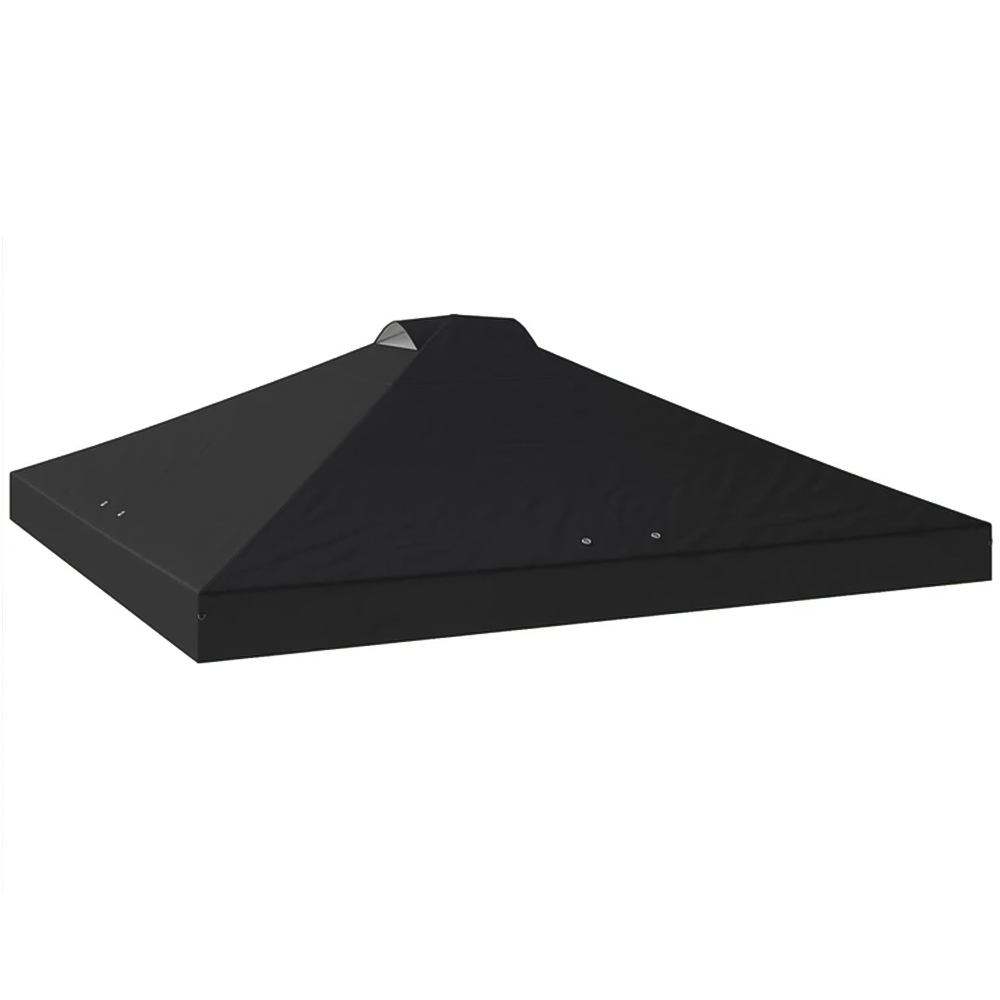 Outsunny 3 x 3m Black Waterproof Gazebo Roof Replacement Cover Image 1