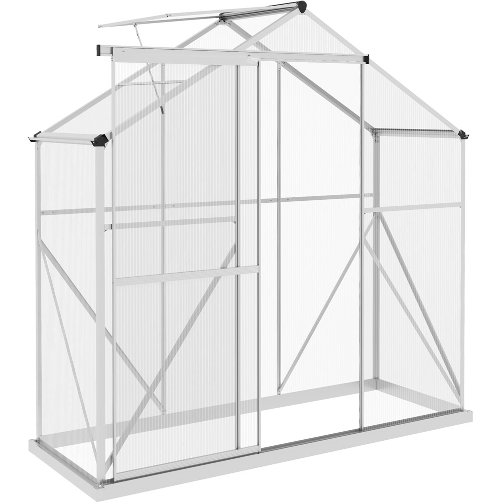 Outsunny Silver Aluminium Polycarbonate 6 x 2.5ft Greenhouse Image 1