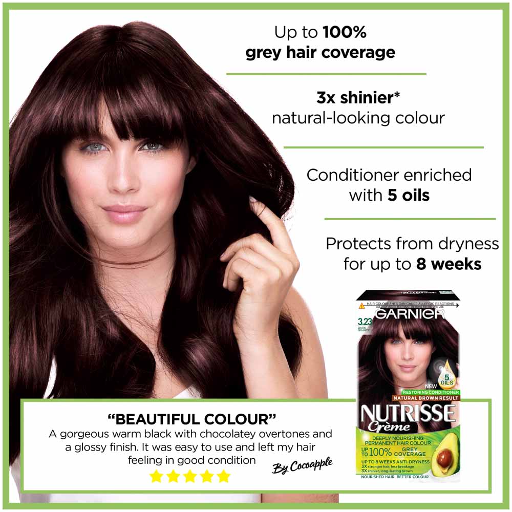 Garnier Nutrisse 3.23 Dark Quartz Permanent Hair Dye Image 2