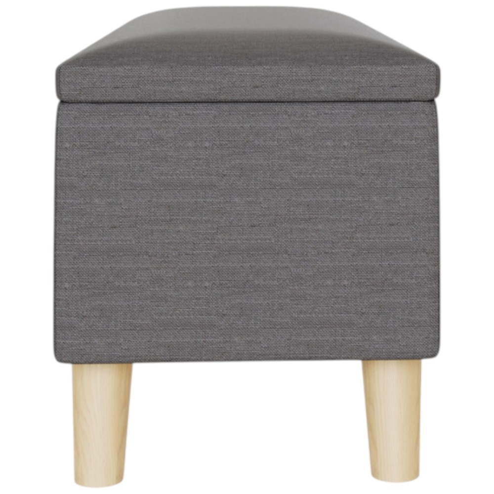 GFW Secreto Charcoal Grey Hopsack Fabric Ottoman Storage Bench Image 6