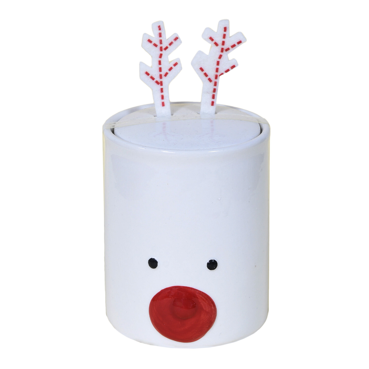 Reindeer Ceramic Candle - White Image 1