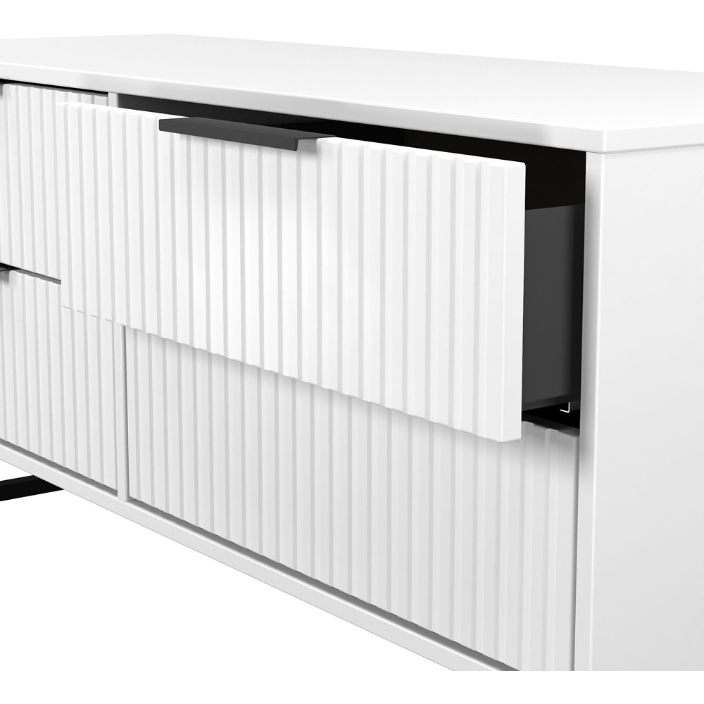 Crowndale Fluted 4 Drawer White Matt Bed Box Ready Assembled Image 6