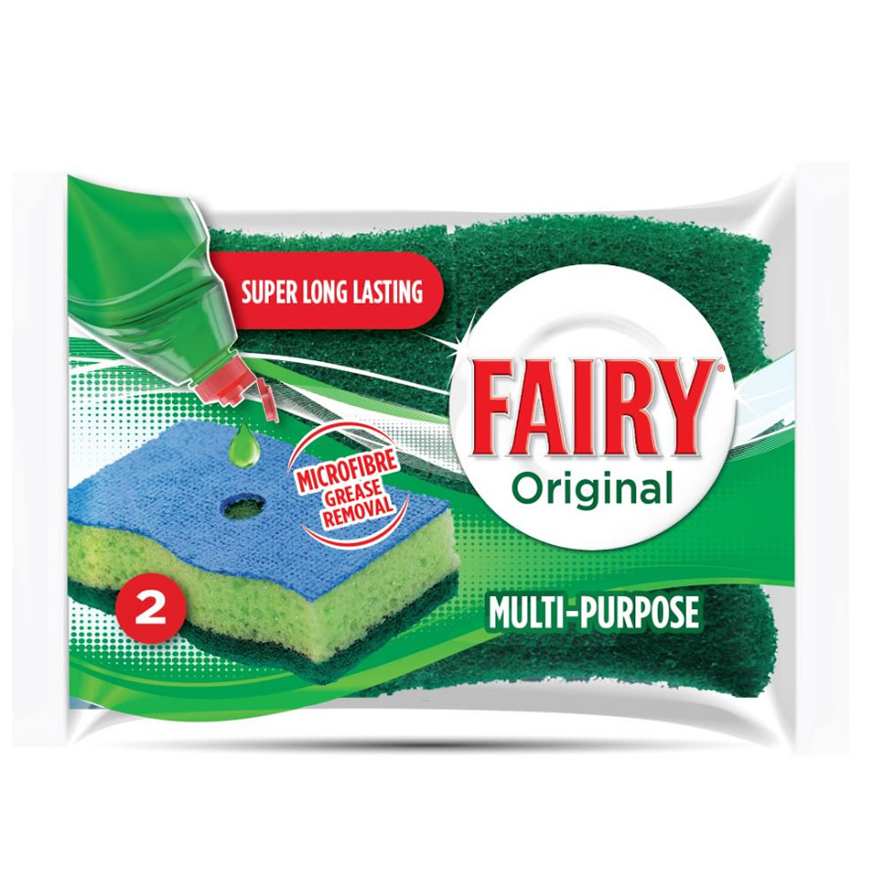 Fairy 3 in 1 Green Cleaning Sponge Image