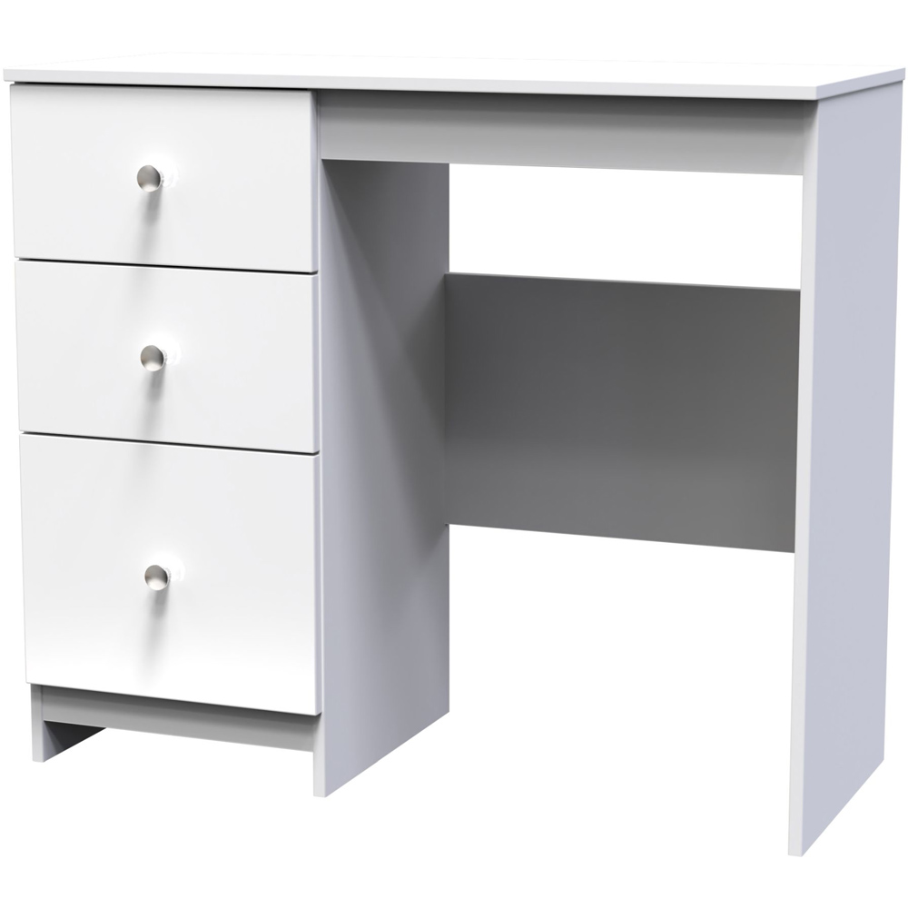 Crowndale Yarmouth 3 Drawer Gloss White Dressing Table Image 4