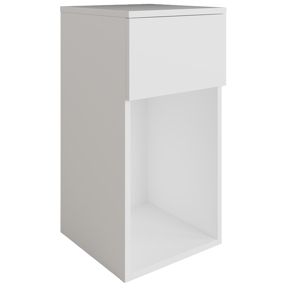 GFW Finn Single Drawer Single Shelf White Slim Bedside Table Image 2