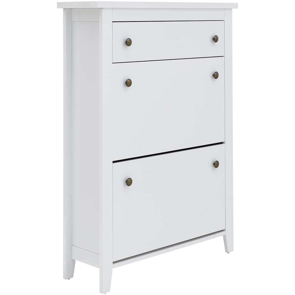 GFW Deluxe 2 Tier White Shoe Cabinet Image 4