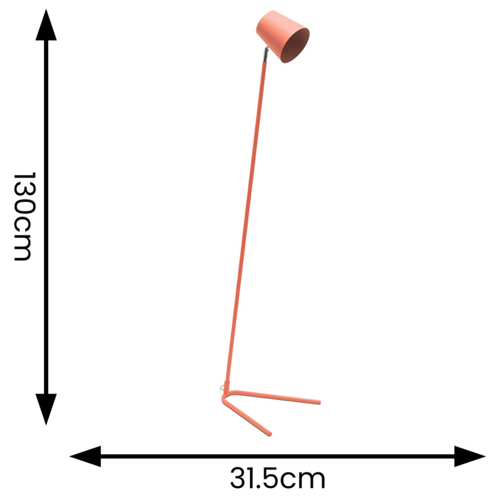 ValueLights Lark Coral Peach Metal Slimline LED Floor Lamp Image 5
