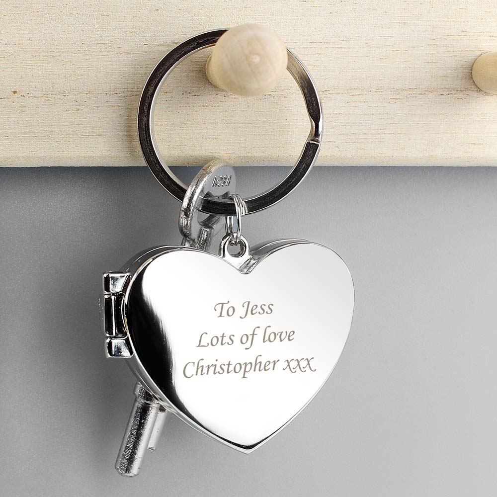 Personalised Memento Personalised Heart Photo FrameKeyring Image 2