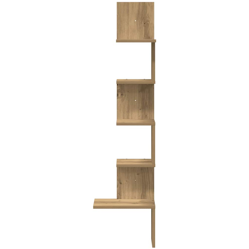 vidaXL 5 Shelf Artisan Oak Wall Corner Shelf Image 3