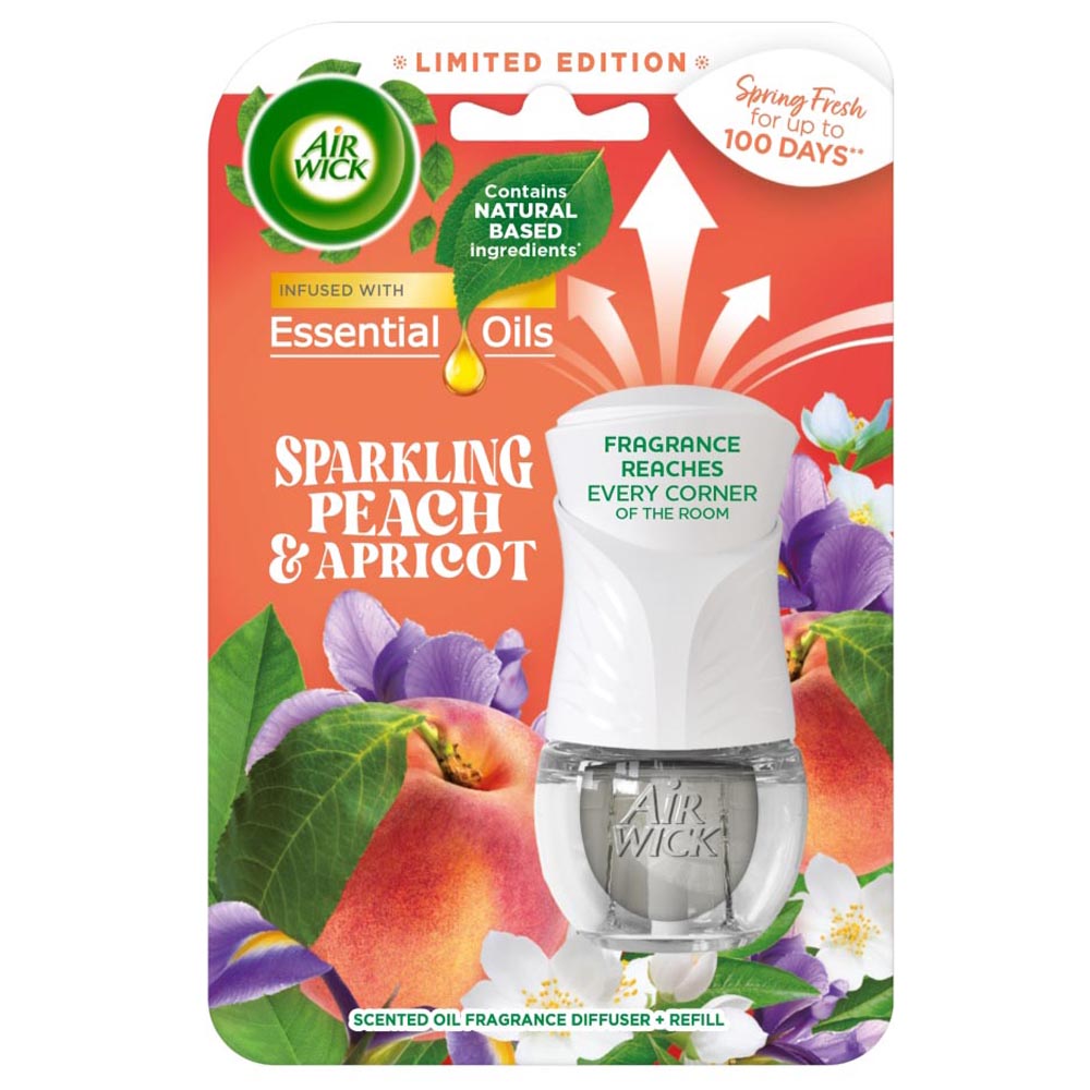 Air Wick Sparkling Peach and Apricot Air Freshener Electrical Kit 19ml Image 1